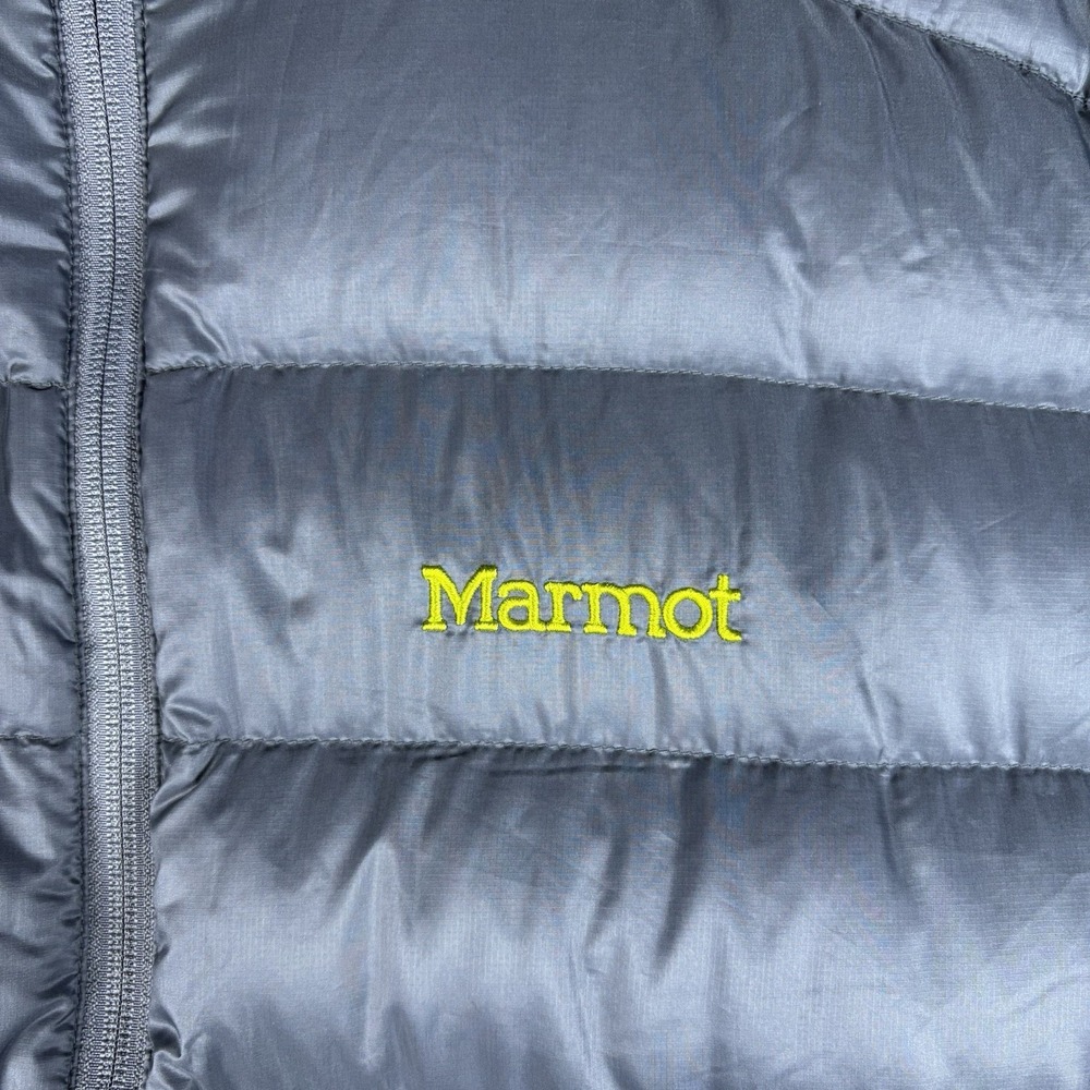 Marmot 800 Fill Down Puffer Jacket Mens Large Gray Full Zip Goose Down Coat - Picture 12 of 14